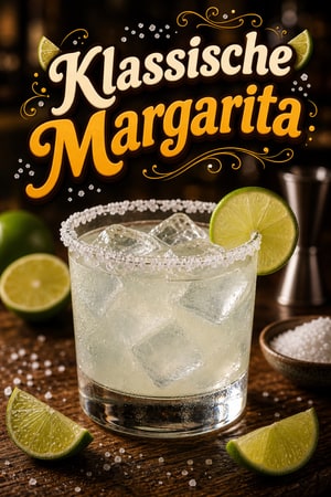 Klassische Margarita mit frischer Limette und Salzrand