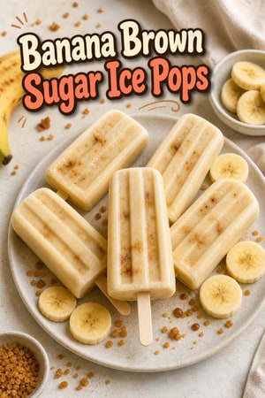 Creamy Banana and Brown Sugar Ice Pops