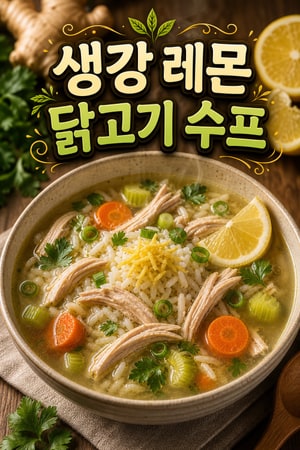아플 때 따뜻하게 달래주는 생강·레몬 닭가슴살 라이스 수프 35분 완성 저염이면서 속편한 한 그릇