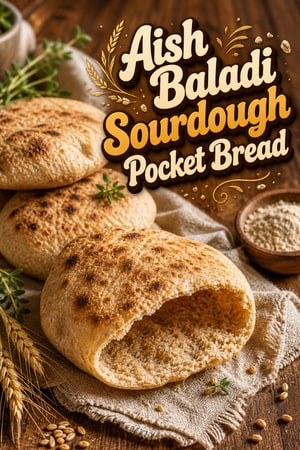 Egyptian Sourdough Pocket Bread (Aish Baladi Style)