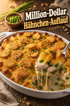 Million-Dollar Hähnchen-Auflauf mit knuspriger Kruste