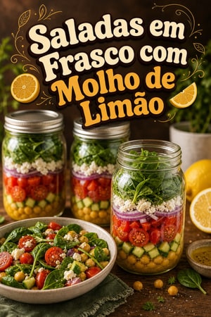 Saladas em Frasco com Molho de Limão