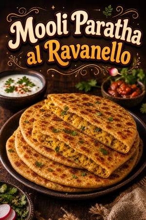 Mooli Paratha Speziati: Pane Indiano Ripieno Dorato