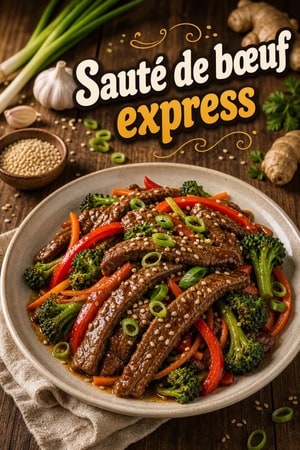Sauté de bœuf express à l'ail, gingembre et sésame ce soir