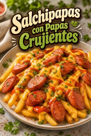 Salchipapas: Papas Crujientes con Salchicha y Salsa Cremosa