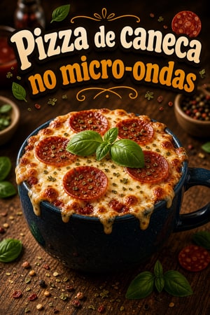 Pizza de Caneca no Micro-ondas — Rápida e Individual