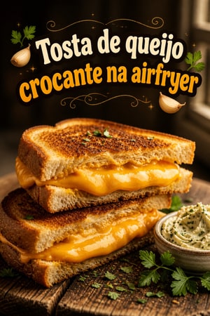 Tosta de Queijo Crocante na Airfryer com Manteiga de Ervas