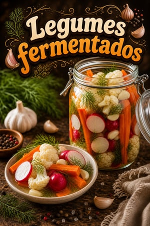 Vegetais Fermentados Coloridos com Alho e Endro