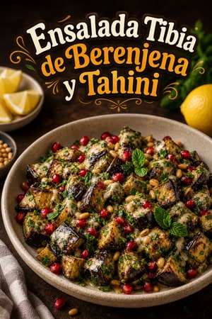 Ensalada Tibia de Berenjena con Tahini y Hierbas Frescas