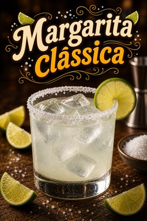 Margarita Clássica com Lima Fresca e Borda de Sal perfeita