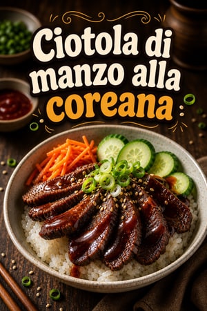 Ciotola di manzo alla coreana con glassa gochujang e riso