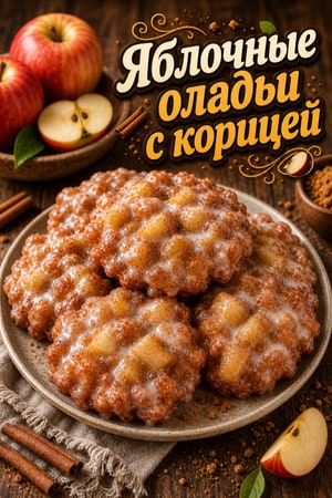 Домашние яблочные фриттеры с корицей и глазурью