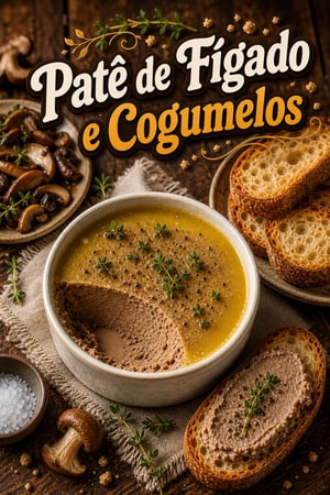 Patê Sedoso de Fígado de Galinha e Cogumelos Silvestres