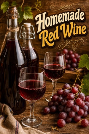 Simple Small-Batch Homemade Red Wine with Fresh Grapes