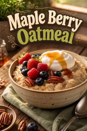 Overnight Slow Cooker Maple Oatmeal with Berries and Nuts