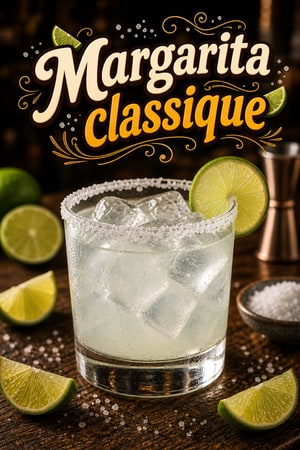 Margarita classique au citron vert et bord salé parfaite