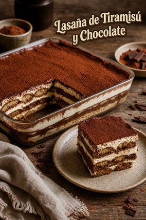 Lasaña de Chocolate y Tiramisú: Postre Decadente sin Horneado