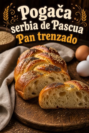 Pogača serbia de Pascua: pan trenzado rústico y tierno