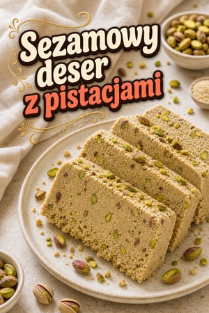 Domowa chałwa sezamowa z pistacjami - jedwabista i krucha
