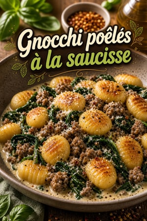 Gnocchi poêlés crémeux à la saucisse italienne