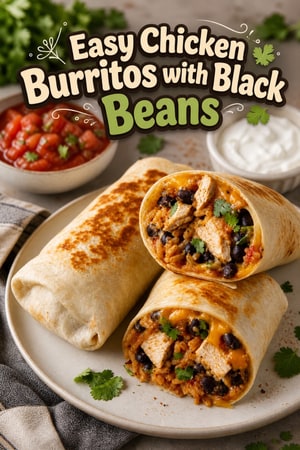 Easy Chicken Burritos with Black Beans and Rice