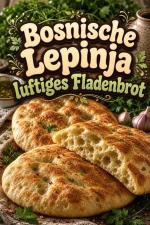 Traditionelles Bosnisches Lepinja (Luftiges Fladenbrot)