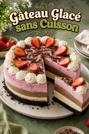 Gâteau Glacé sans Cuisson aux Biscuits Chocolatés