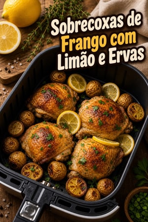 Sobrecoxas de Frango com Limão e Ervas na Air Fryer