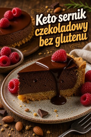 Keto sernik czekoladowy bez glutenu — aksamitny i bogaty