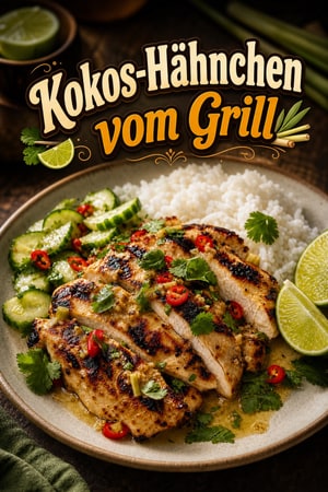 Kokos-Grillhähnchen mit Limette und Zitronengras