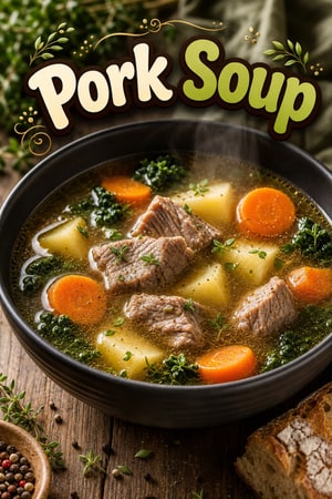Hearty Slow-Simmered Pork and Roasted Vegetable Soup