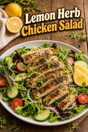 Lemon Herb Grilled Chicken Salad with Crispy Greens
