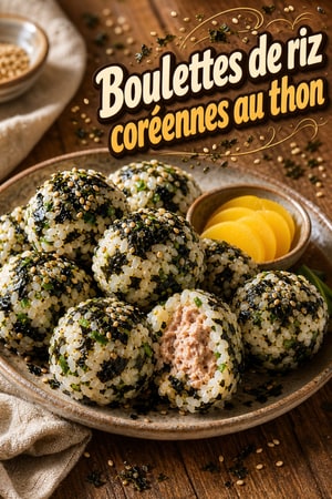 Boulettes de riz coréennes au thon et algues (Jumeokbap)