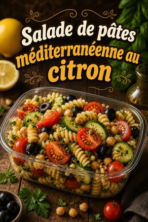 Salade de pâtes méditerranéenne au citron et pois chiches