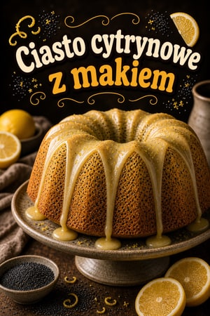 Klasyczne ciasto cytrynowe z makiem i polewą maślankową