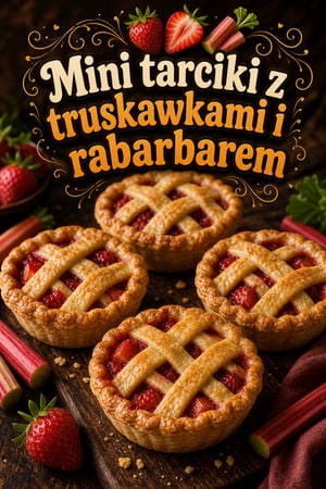 Klasyczne mini tarciki z truskawkami i rabarbarem
