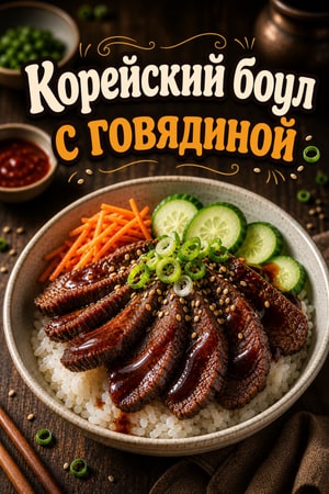 Простой корейский боул с говядиной, гочуджаном и рисом