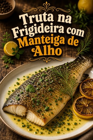 Truta na Frigideira com Manteiga de Alho e Limão