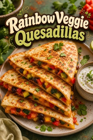 Rainbow Veggie Quesadillas: Kid-Friendly, Quick & Mild