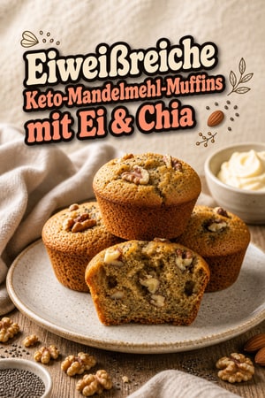 Eiweißreiche Keto-Mandelmehl-Muffins mit Ei & Chia