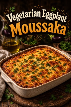 Vegetarian Eggplant Moussaka with Creamy Lentil Béchamel