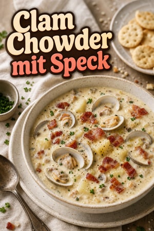Herzhafter New England Clam Chowder mit Speck und Kräutern