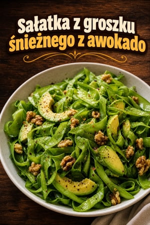 Sałatka z groszku śnieżnego z awokado
