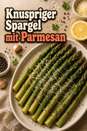 Knuspriger Air Fryer Spargel mit Parmesan und Knoblauch