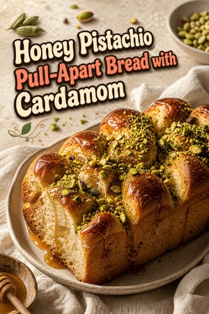 Honey Pistachio Pull-Apart Bread with Cardamom