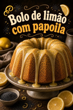 Bolo clássico de limão com sementes de papoila e glacê