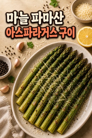 [에어프라이어 레시피] 마늘 파마산 치즈 아스파라거스 구이 - 겉바속촉 10분 완성