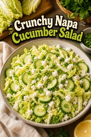 Crunchy Napa Cabbage and Cucumber Salad with Feta