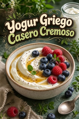 Yogur Griego Casero Cremoso con Cultivo Vivo