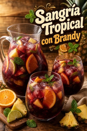 Sangría Latina Tropical con Brandy: Receta Refrescante